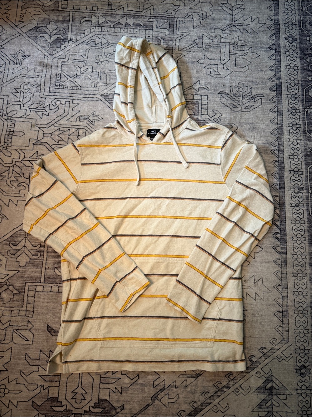 O’Neill FAIRBANKS PULLOVER stripe long sleeve size Large 100%cotton front pocket